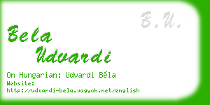 bela udvardi business card