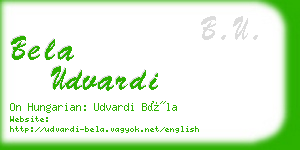 bela udvardi business card